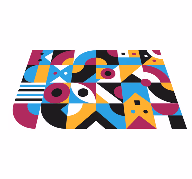 Tappeto vinile geometrico elementi astratti vivaci - TenStickers