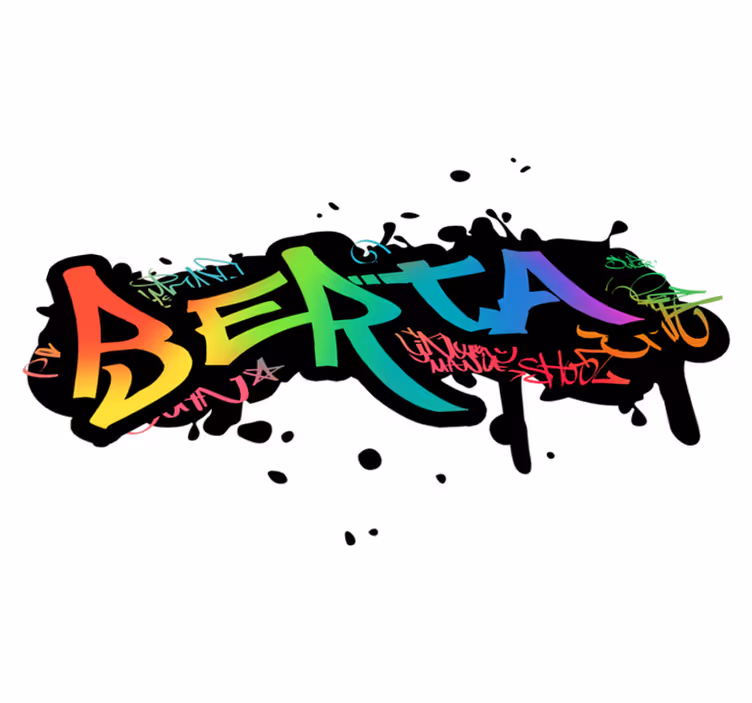 Tappeto vinile per bambini nome graffiti personalizzabile - TenStickers