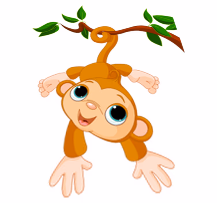 Tappeto vinile per bambini scimmietta felice - TenStickers
