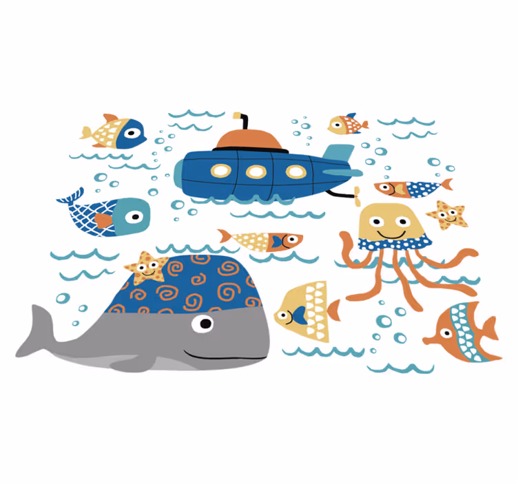 Tappeto vinile per bambini con motivi marini - TenStickers