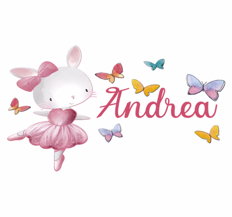 Tappeto vinile per bambini ballerina circondata da farfalle - TenStickers