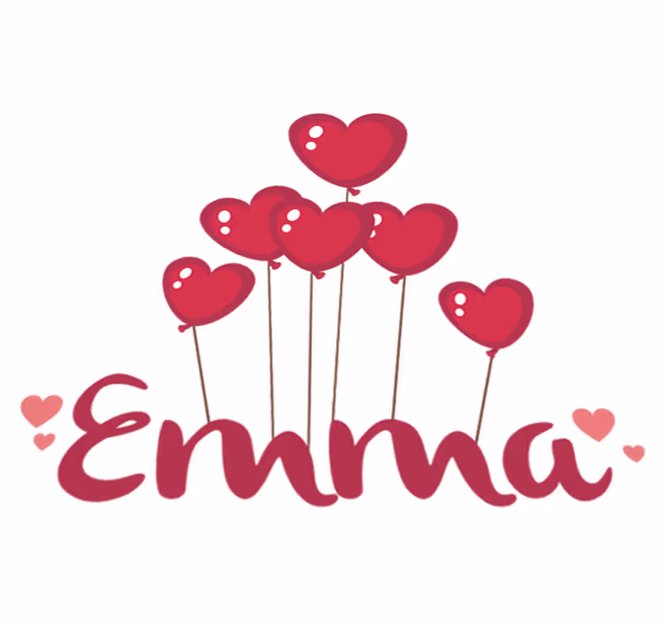 Tappeto vinile per bambini palloni cuore con nome - TenStickers