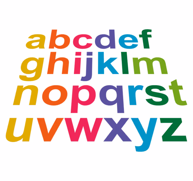 Tappeto vinile per bambini alfabeto colori minimalisti - TenStickers