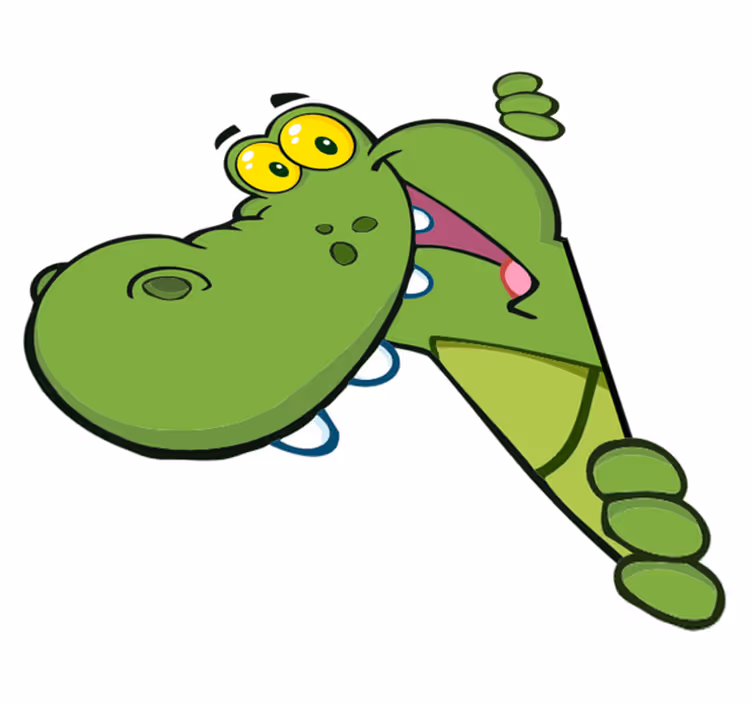 Tappeto vinile per bambini coccodrillo verde felice - TenStickers