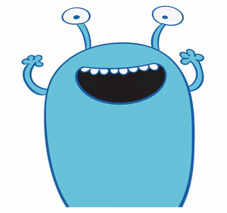 Tappeto vinile per bambini adesivo armadio mostro blu - TenStickers