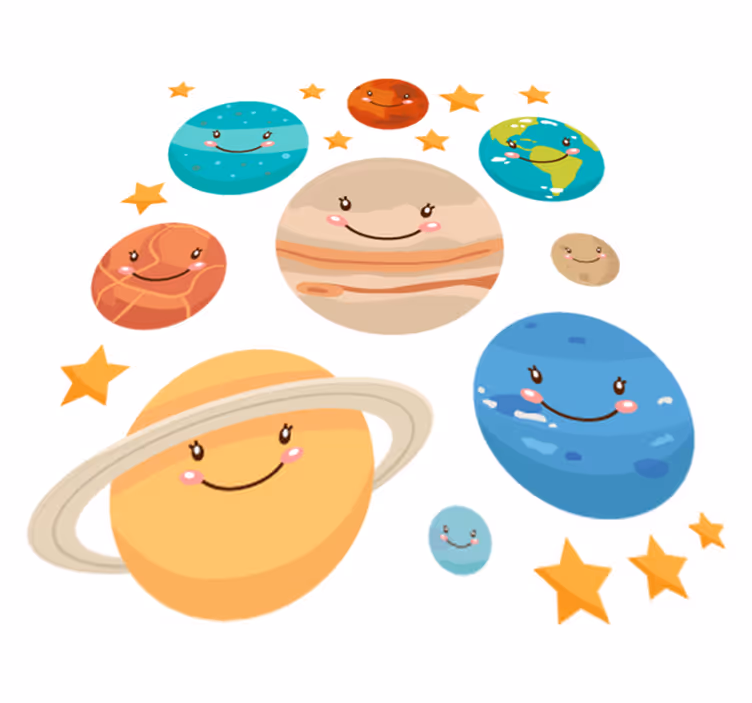 Tappeto vinile per bambini adesivi pianeti sistema solare - TenStickers