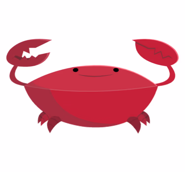 Tappeto vinile per bambini granchio rosso sorridente - TenStickers