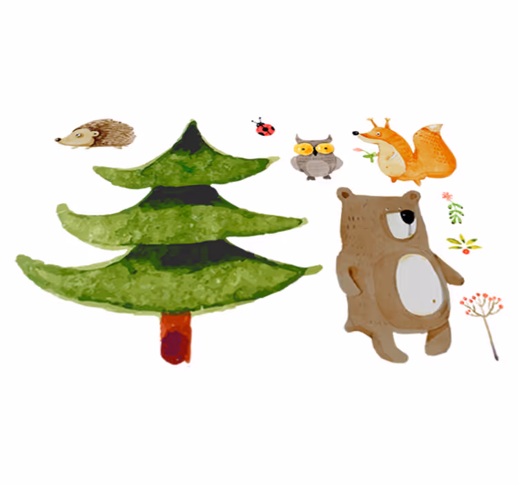 Tappeto vinile per bambini animali della foresta selvaggia - TenStickers