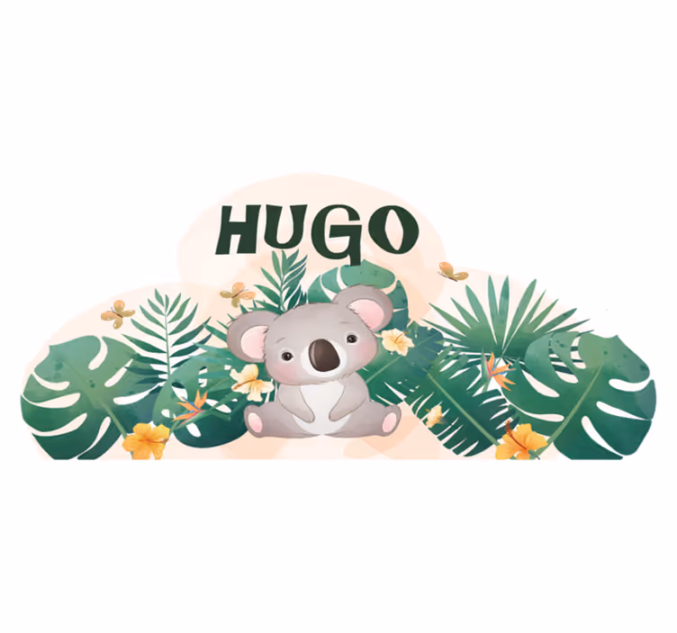 Tappeto vinile per bambini koala carino con nome - TenStickers