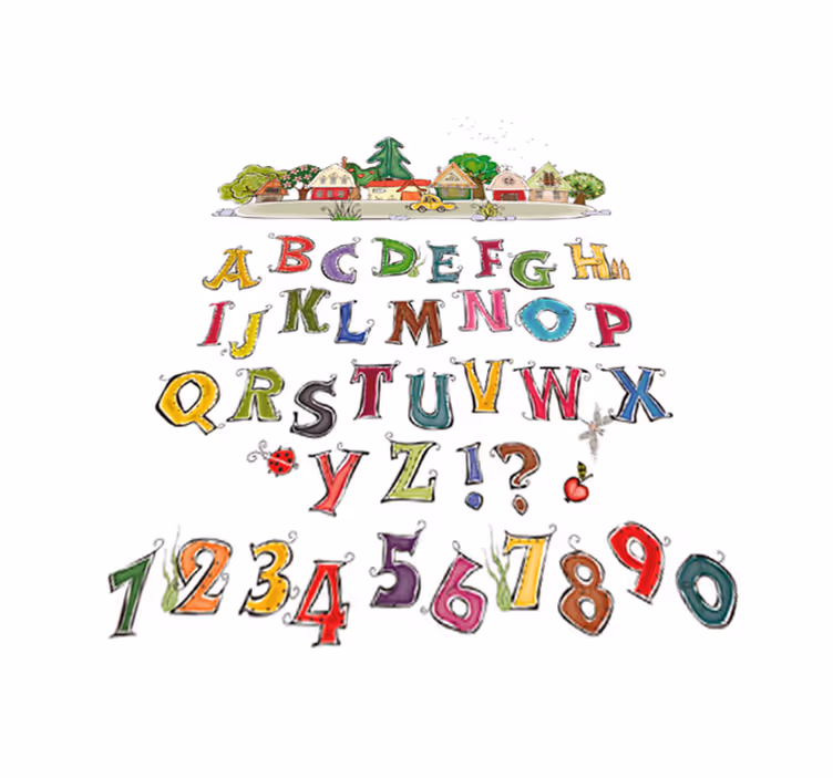 Tappeto vinile per bambini alfabeti e numeri colorati - TenStickers