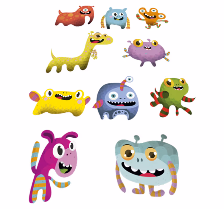 Tappeto vinile per bambini mostri dello spazio - TenStickers