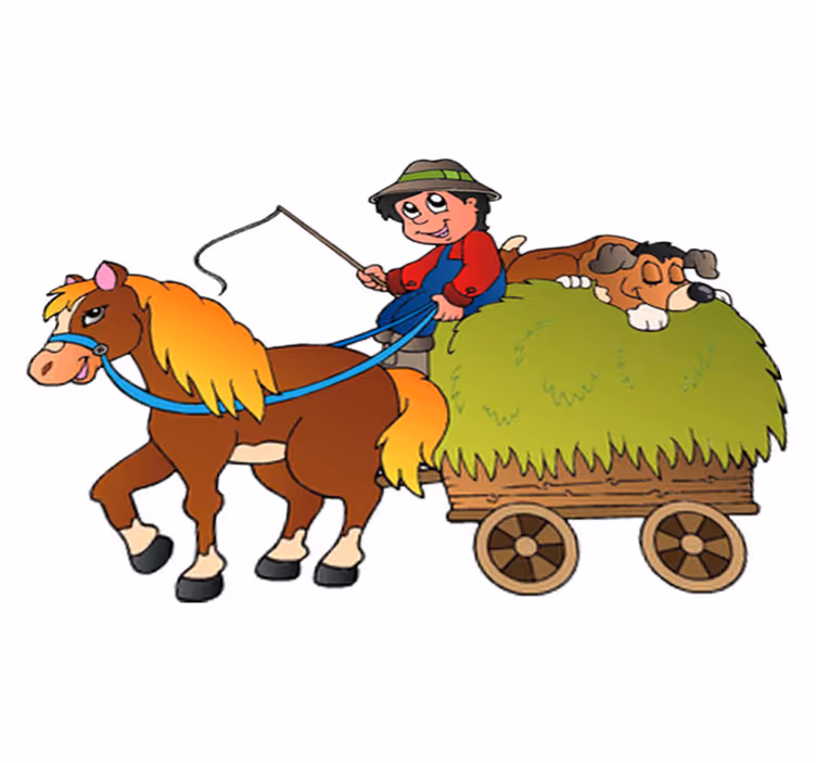 Tappeto vinile per bambini cavallo a dondolo con carrello - TenStickers
