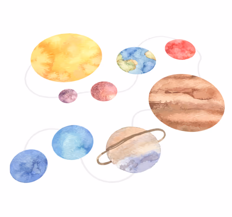Tappeto vinile per bambini mappa del sistema solare - TenStickers