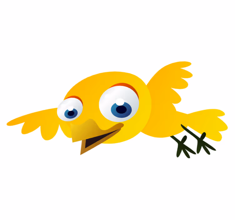 Tappeto vinile per bambini uccello giallo volante - TenStickers