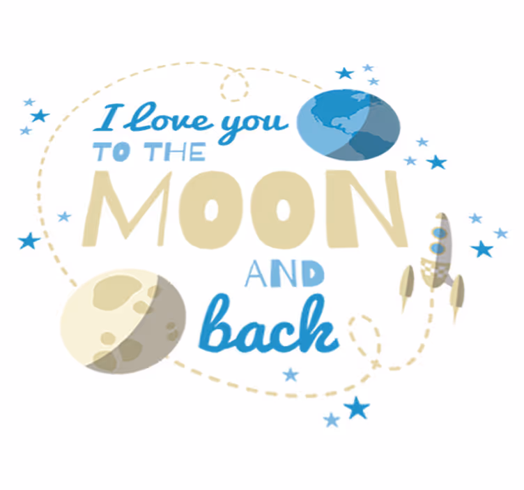 Tappeto vinile per bambini ti amo fino alla luna - TenStickers