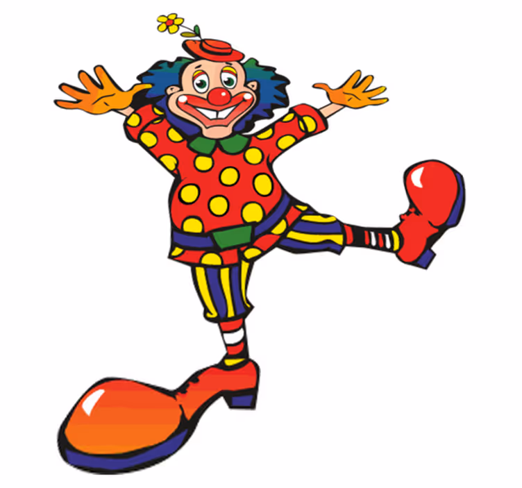 Tappeto vinile per bambini clown colorato danzante - TenStickers