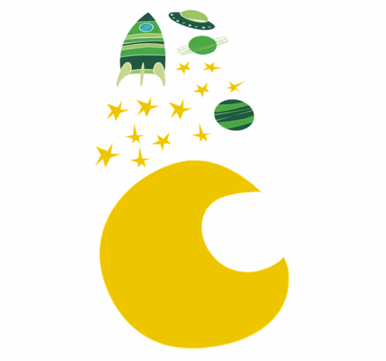 Tappeto vinile per bambini adesivo spaziale verde - TenStickers