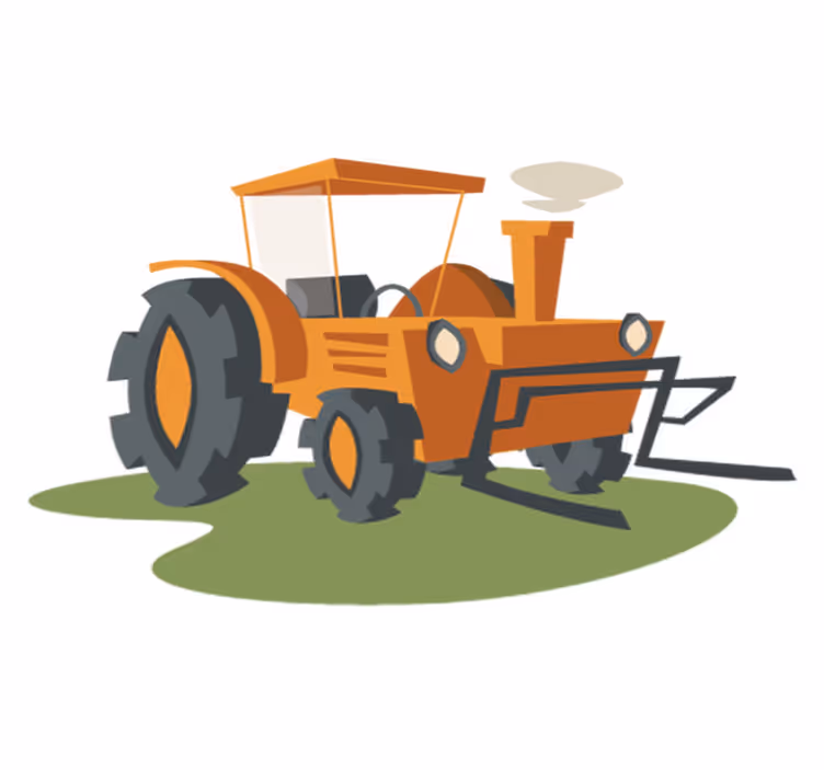 Tappeto vinile per bambini trattore arancione - TenStickers