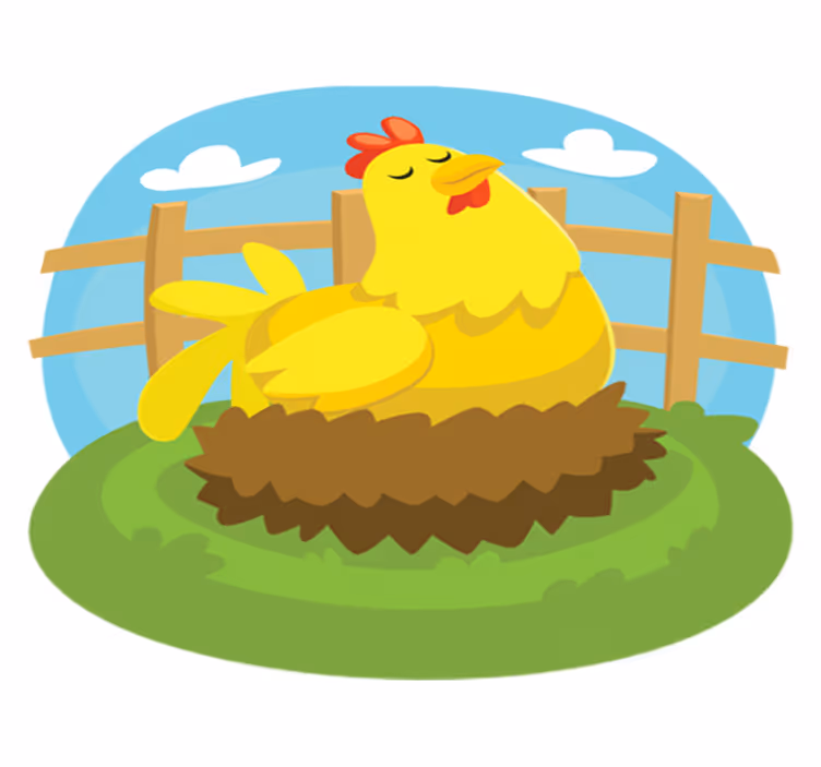 Tappeto vinile per bambini gallina in cova - TenStickers