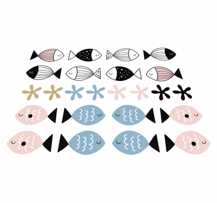 Tappeto vinile per bambini pesci con texture - TenStickers