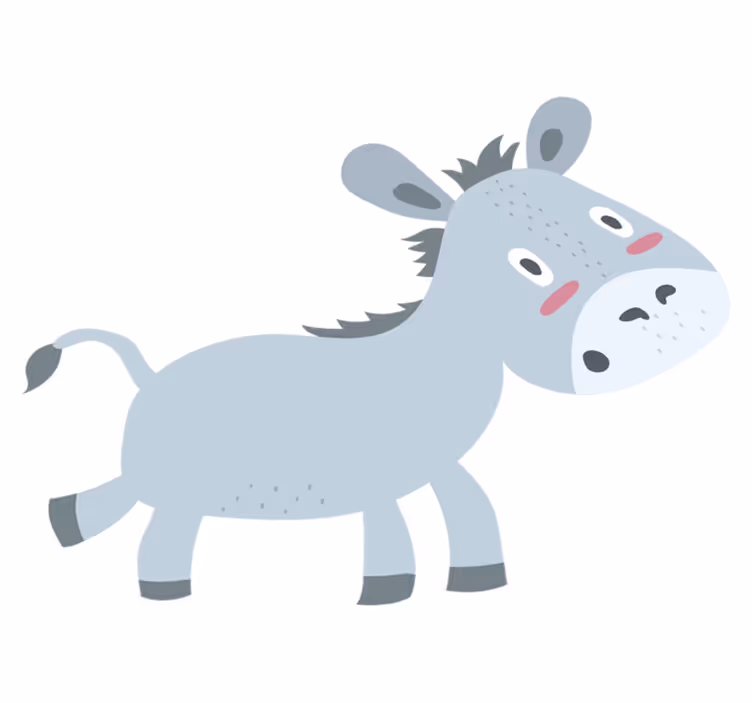 Tappeto vinile per bambini asino grigio - TenStickers