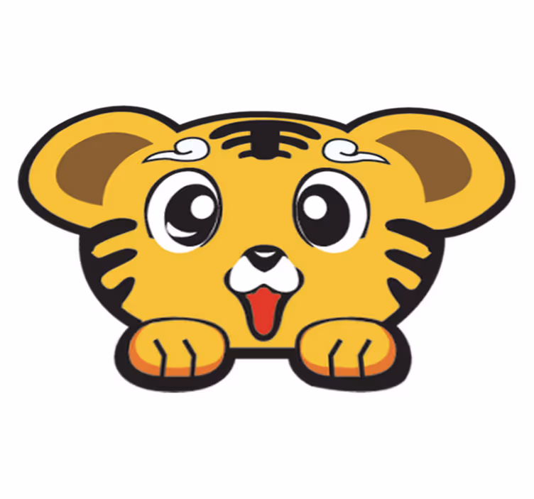 Tappeto vinile per bambini tigre felice - TenStickers