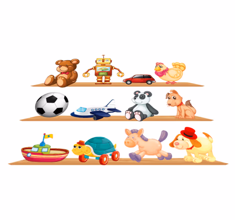 Tappeto vinile per bambini scaffali con giocattoli - TenStickers
