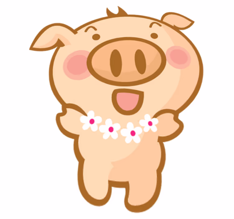 Tappeto vinile per bambini maialino hawaiano - TenStickers