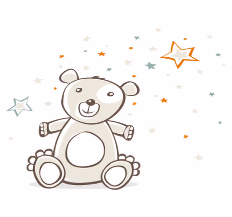 Tappeto vinile per bambini orso con stelle - TenStickers