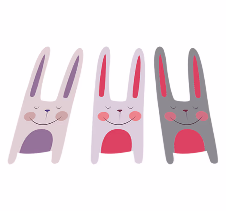 Tappeto vinile per bambini tre coniglietti felici - TenStickers