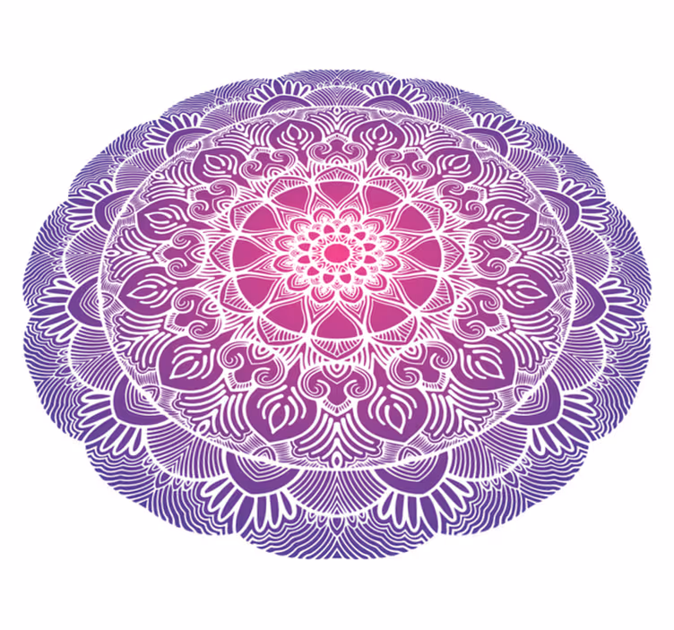 Tappeto vinile camera da letto mandala fiore viola - TenStickers