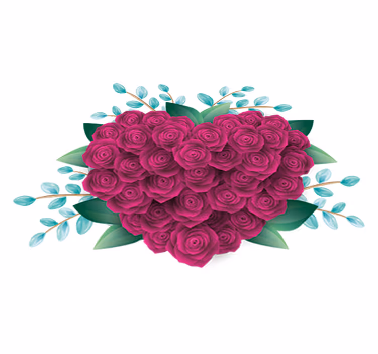 Tappeto vinile camera da letto corona cuori con rose - TenStickers