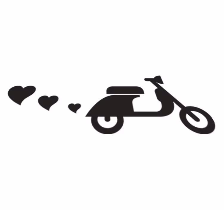 Tappeto vinile camera da letto moto e cuori - TenStickers