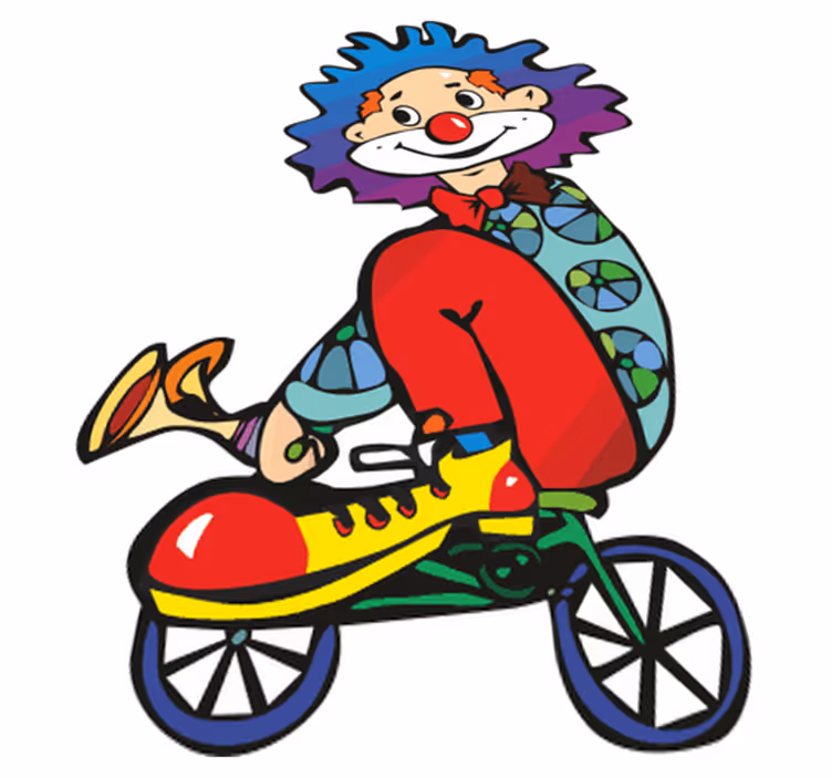 Tappeto vinile per bambini clown in bicicletta - TenStickers