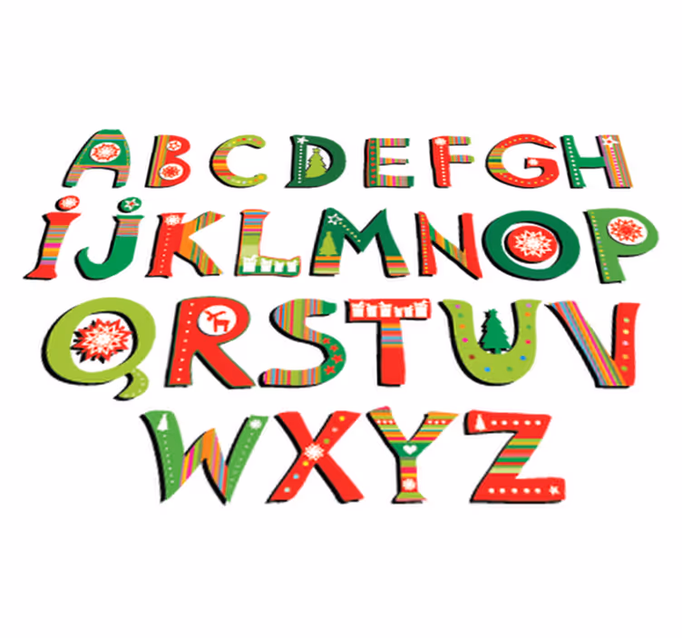 Tappeto vinile per bambini alfabeto verde e rosso - TenStickers