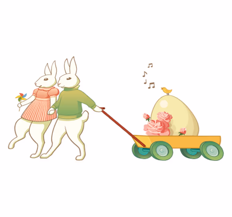 Tappeto vinile per bambini con coniglietti di pasqua - TenStickers