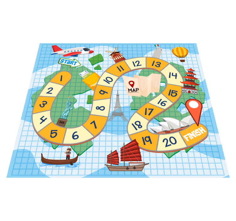 Tappeto vinile giochi mappa per giochi da tavolo - TenStickers