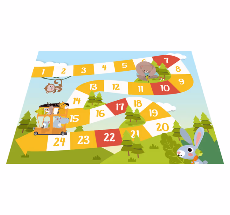 Tappeto vinile giochi animali cartoni da tavolo - TenStickers