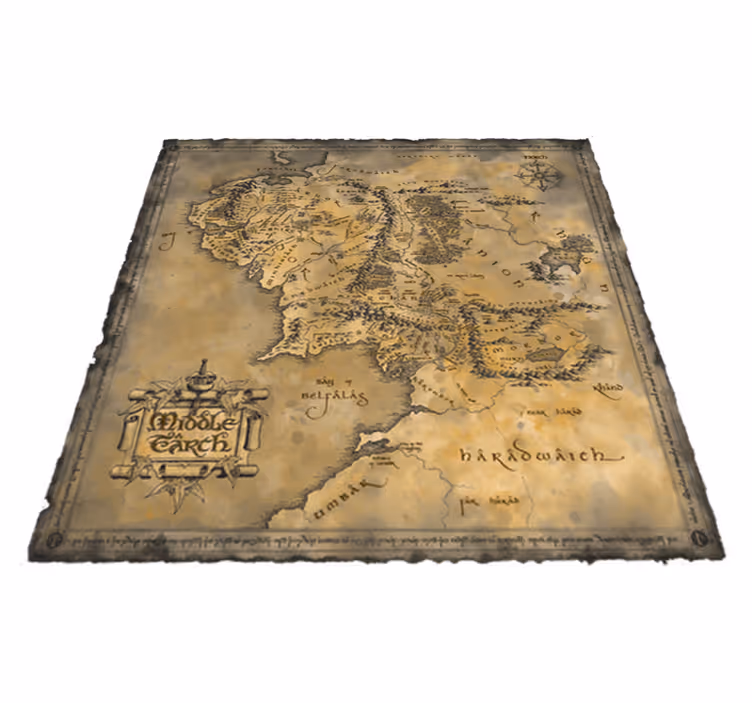 Tappeto vinile mappamondo mappa della terra di mezzo - TenStickers