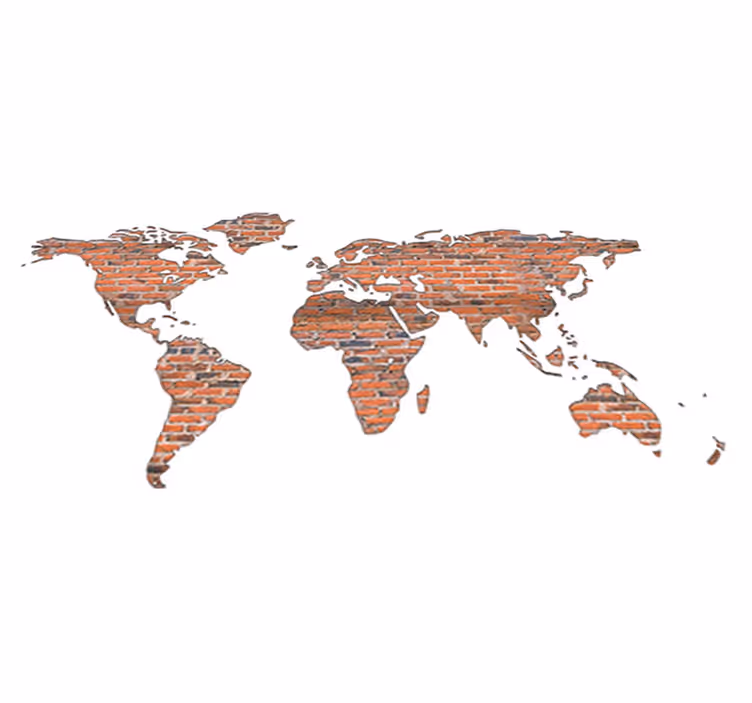 Tappeto vinile mappamondo mattonella murale - TenStickers