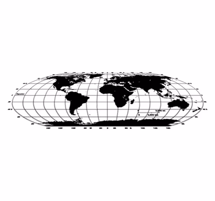 Tappeto vinile mappamondo mappa monocolore - TenStickers