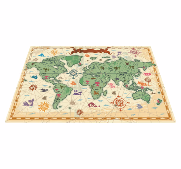Tappeto vinile mappamondo mappa mondo classico - TenStickers