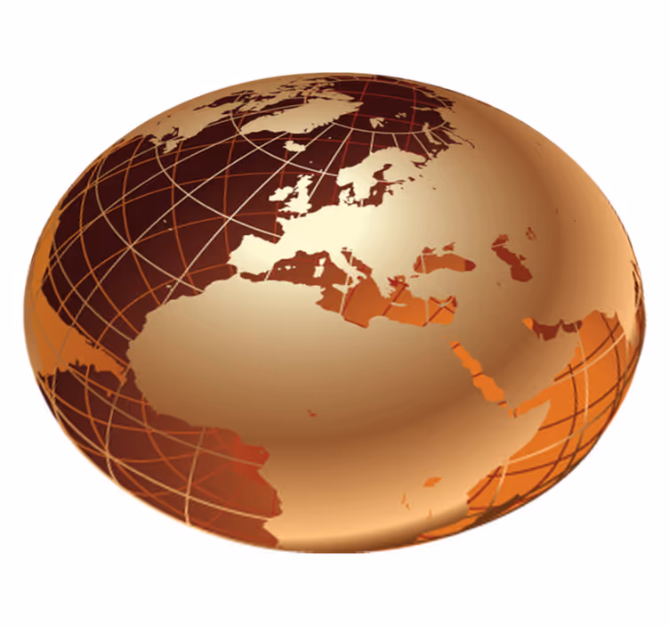 Tappeto vinile mappamondo mondo dorato europa - TenStickers