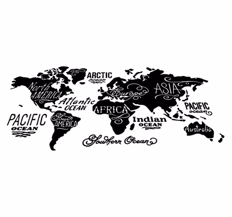 Tappeto vinile mappamondo mappa dettagliata - TenStickers
