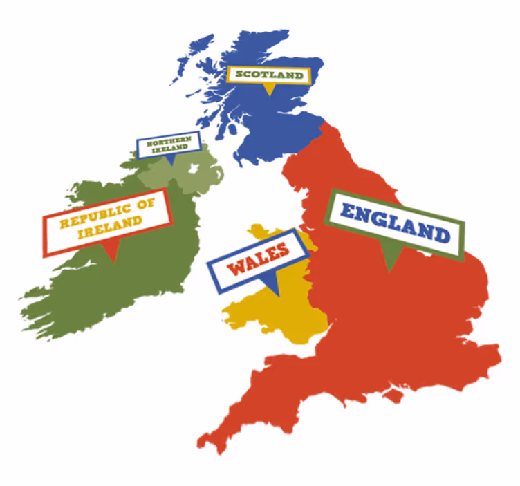 Tappeto vinile mappamondo gran bretagna colorata - TenStickers
