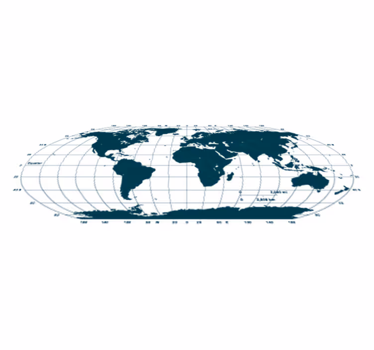 Tappeto vinile mappamondo meridiani blu - TenStickers