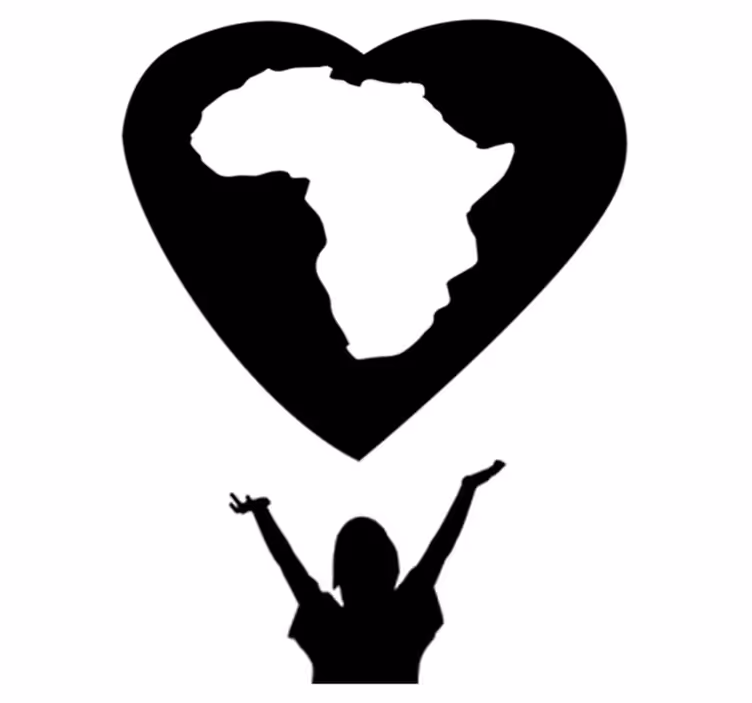 Tappeto vinile mappamondo cuore d'africa - TenStickers