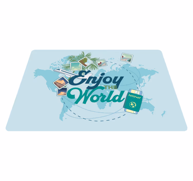 Tappeto vinile mappamondo goditi il mappamondo - TenStickers