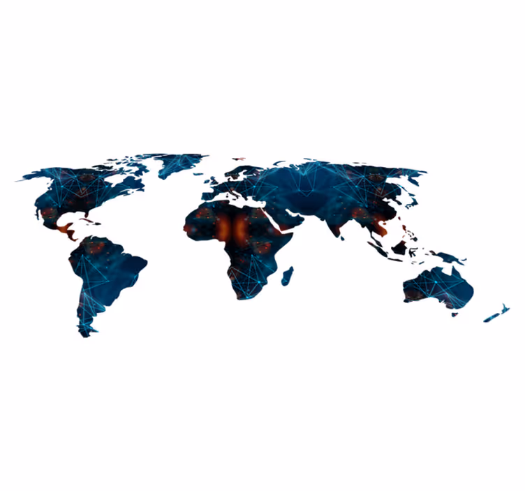Tappeto vinile mappamondo mappa geometrica del mondo - TenStickers
