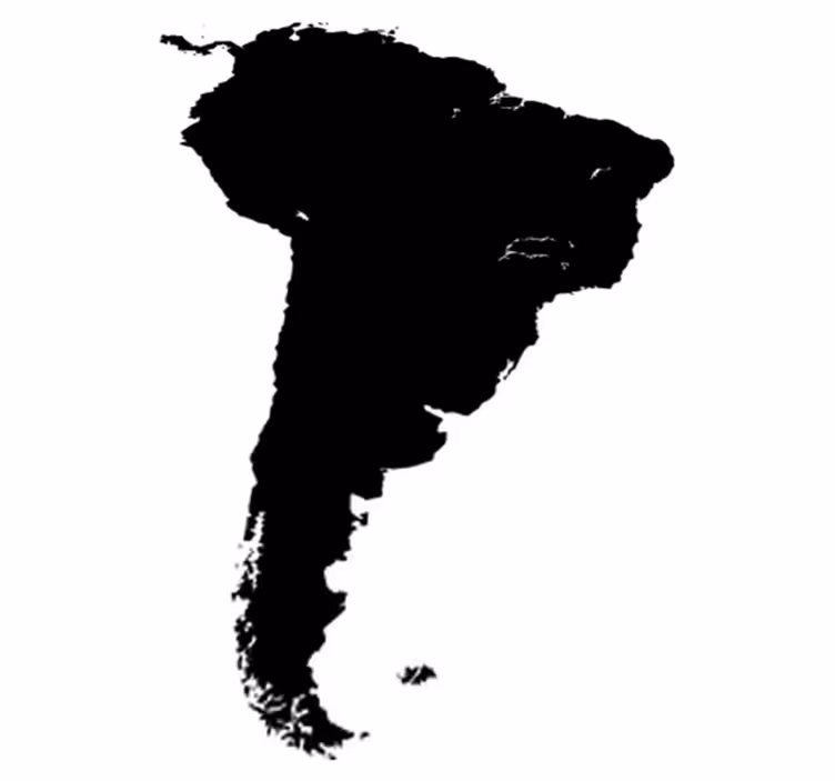 Tappeto vinile mappamondo silhouette america del sud - TenStickers